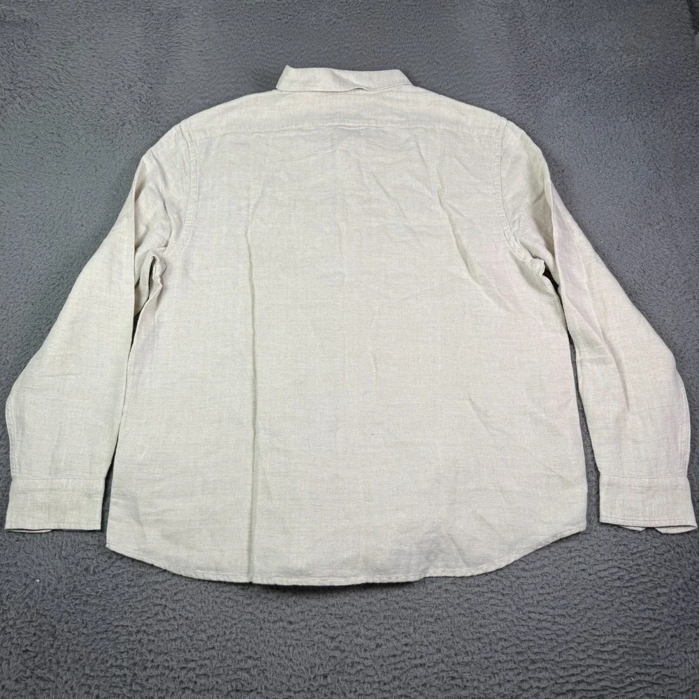 Banana Republic Shirt Mens XL Flax Beige Long Sleeve Linen Blend Button Up